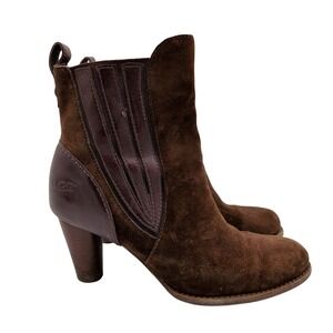 UGG Olivia Chelsea Heeled‎ Boots Women Brown Suede Leather Ankle 8.5 5597